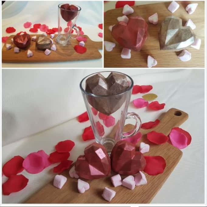 Chocolate hearts in foil