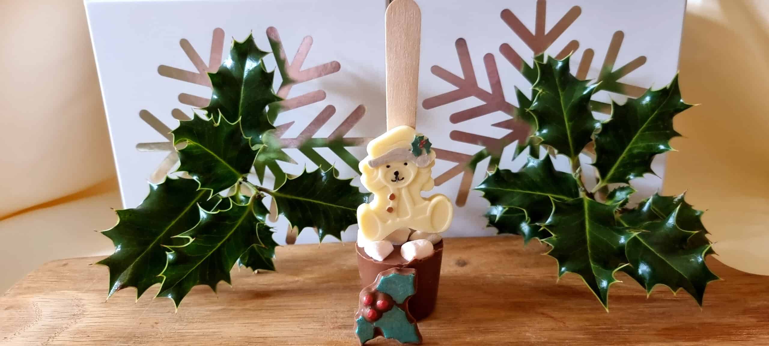 White Chocolate Bear themed Xmas Chocolate Stirrer
